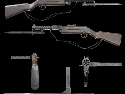 Schmeisser MP-28 Rifle AAA Game Ready Weapon FPS Asset Low-poly 3D model