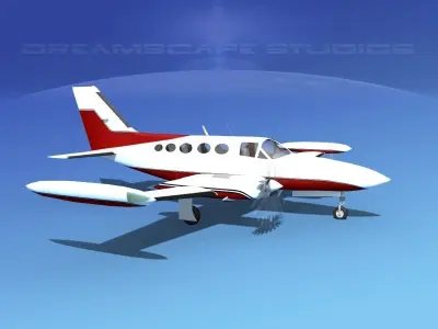Cessna 414 Chancellor V09 3D model