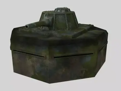 WW II pillbox blockhaus Low-poly 3D model