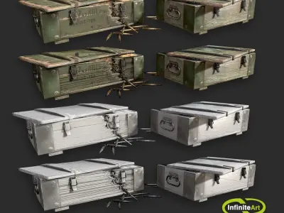 Army Weapons Transport Box Low-poly 3D model