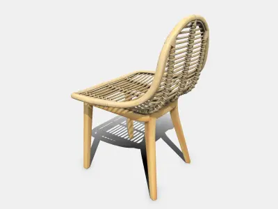 Cane Chair Free low-poly 3D model