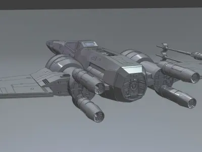 x-wing T-70 3D model