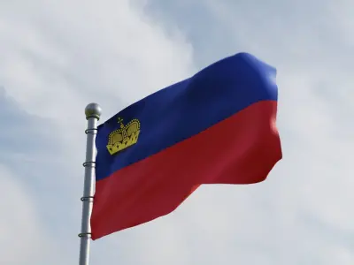 Animated Liechtenstein Flags 3D model