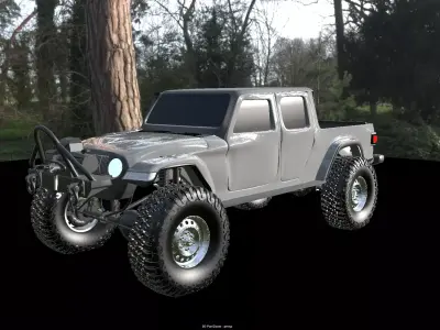 Off-Road Jeep Gladiator Low-poly 3D model