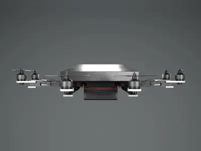 Drone with four propellers 3D model