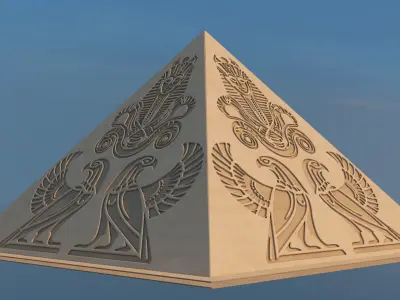 Futuristic Egyptian Pyramids - 004 - Topology 3D model