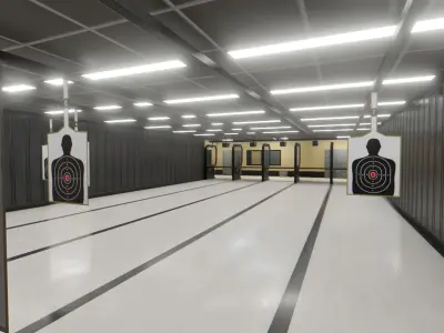 Shooting Range Low-poly 3D model