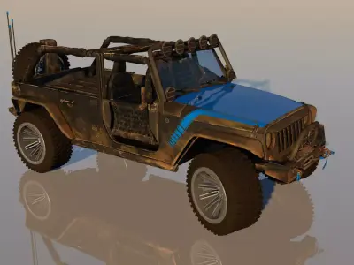 Uncovered Jeep Free Adventure Jeep 3D Model Midpoly Free 3D model