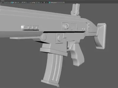 Low Poly Assault Rifle Gun Stylized 3D Weapon Model Low-poly 3D model