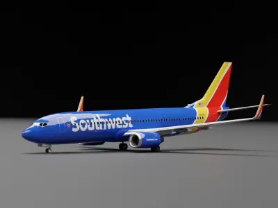 Boeing 737-800 Southwest Livery 3D model
