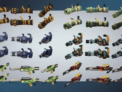 weapon pack vol01 Scifi cartoon weapon  Low-poly 3D model