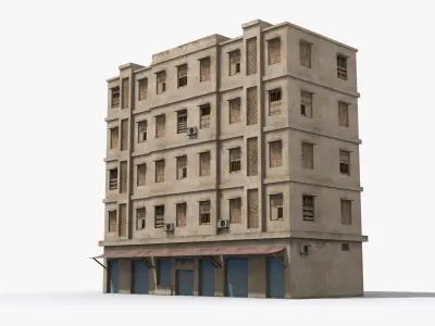 Arab Middle East Building x8 Low-poly 3D model