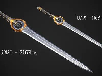 Sword A7 Low-poly 3D model