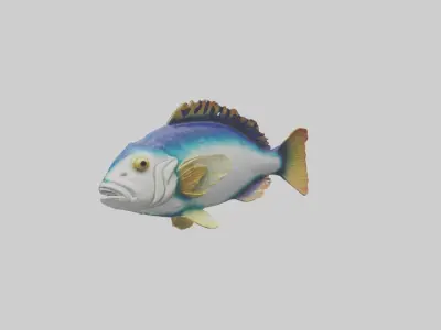 Tilefish statue model Low-poly 3D model