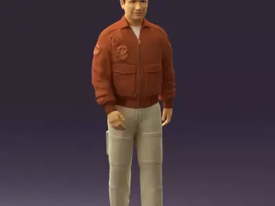 Man in Helicopter pilot suit 0443 3D model