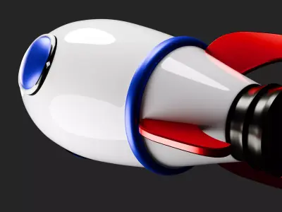 Stylized Rocket 3D Model Low Poly Sci-Fi Spaceship Free low-poly 3D model