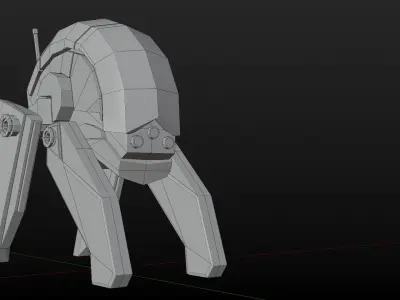 Striker Low-poly Robot rig Free low-poly 3D model