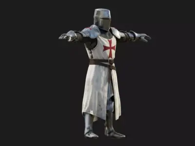 Templar Knight Rigged Low-poly 3D model