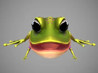 Frog Cartoon Low-poly 3D model