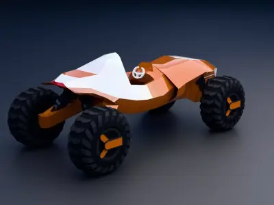 Low Poly Offroad Quad Bike Asset Pack Low-poly 3D model