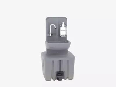 Compact Outdoor Handwash Station with Foot Pump 3D Model 3D model