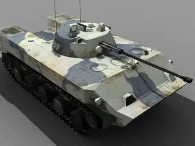 BMD-3 armoured tank Low-poly 3D model