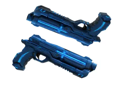 Sci-Fi Handgun Pistol - Game Ready Low-poly 3D model