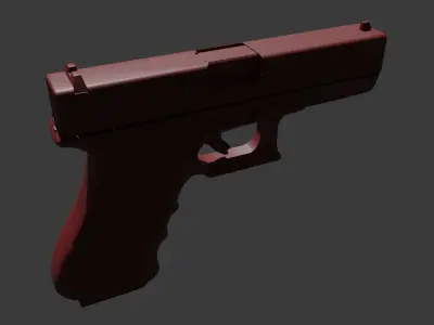 Glock 17 Gen 4 UNTEXTURED Low-poly 3D model