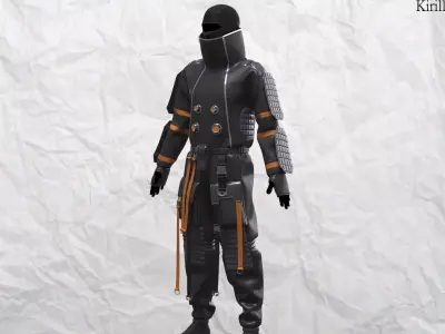 Sci fi Outfit Male Marvelous designer Clo3d OBJ mtl FBX ZPRJ 3D model shop