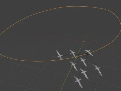 Background Birds Seagull Flock Animation V5 Low-poly 3D model