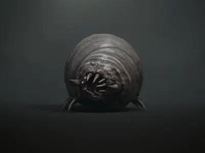 Horror worm - Game Ready Low-poly 3D model Low-poly 3D model