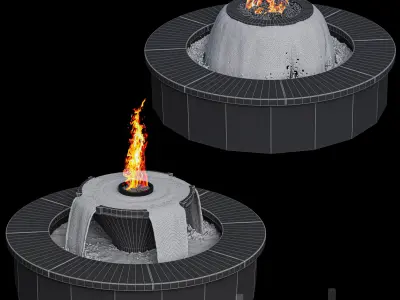 3 Fountains Fire and Water Bowl 3D model