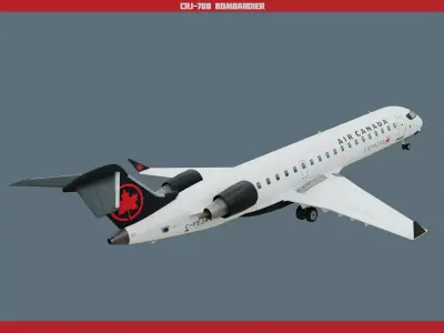 CRJ700 Air Canada Low-poly 3D model