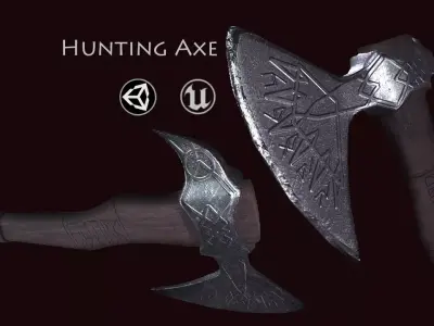 Hunting Axe Free low-poly 3D model