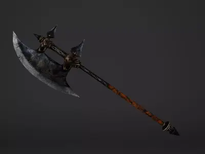 Execution Great Battleaxe Low-poly 3D model
