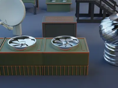 Rooftop Object Collection 3D model