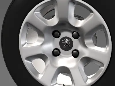 Peugeot Partner Van wheel 2017 3D model