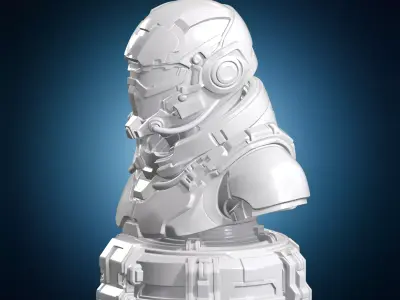 Sci Fi Space Marine Soldier 3D Print Model 3D print model