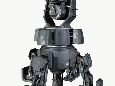 Turret Game Ready PBR Textures Free low-poly 3D model