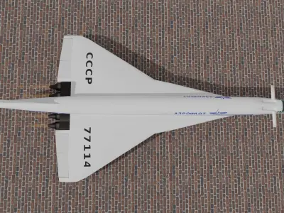 TU 144 dirty Configuration 3D model