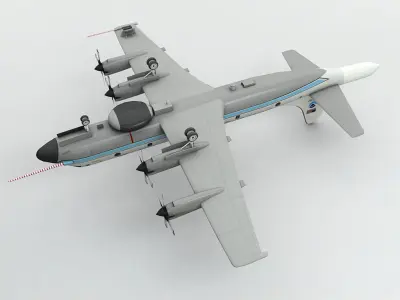 WP-3D Hurricane Hunter Low-poly 3D model