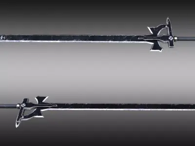 Sword Art Online Kirito Elucidator Sword Game Ready Low-poly 3D model