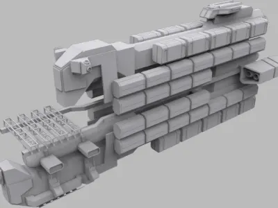 Cargo Freighter Low-poly 3D model