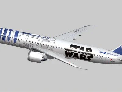 Boeing 787-9 ANA StarWars livery Low-poly 3D model
