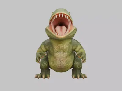 Baby Dinosaur reptile crocodile alligator Low-poly 3D model
