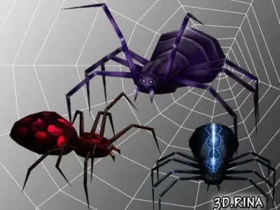 Animated Spiders Pack Free low-poly 3D model