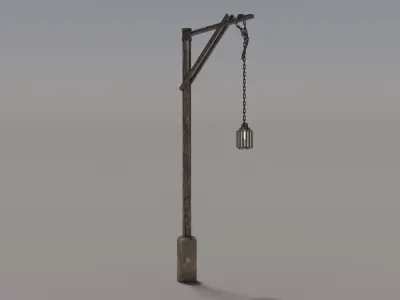 Old Lamp Abandoned Low-poly 3D model