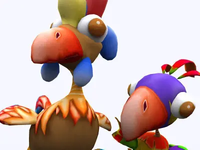 3DRT - Toonpets Birdies  Low-poly 3D model