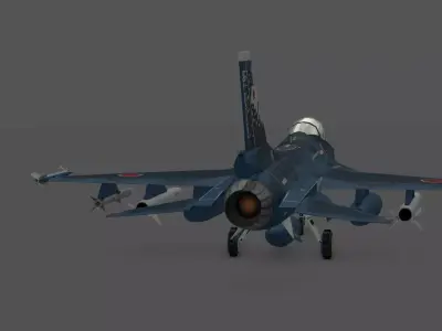 JASDF F-2A Fighter Jet 3D Model Low-poly 3D model