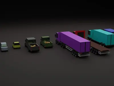 Lowpoly cars  3D model